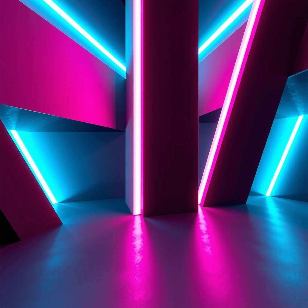 Neon geometric background